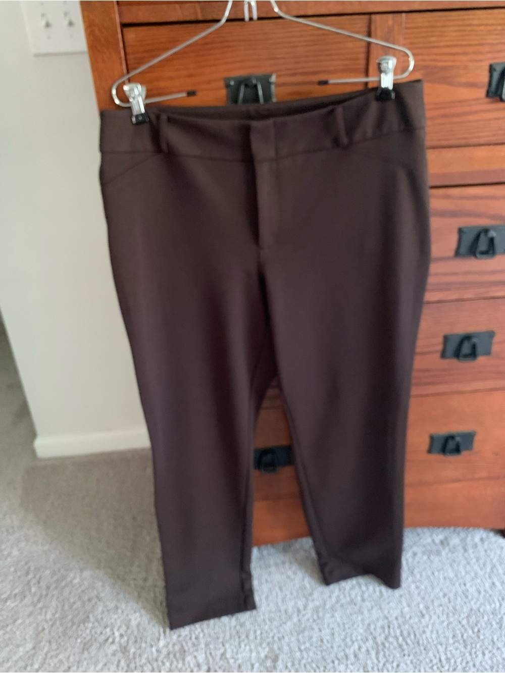 Michael Kors Cropped Straight-Leg Pants in Dark Brown